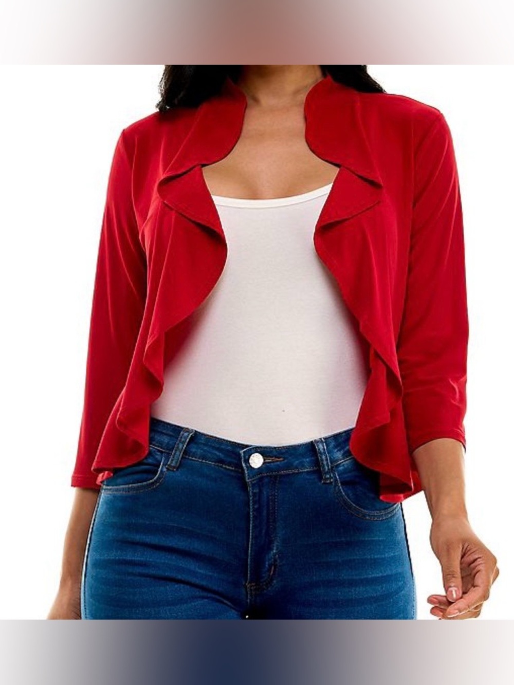 Nina Leonard Ruffle Front Cropped Cardigans Bundle - Picture 3 of 12